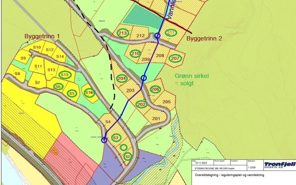 Oversiktskart tomter i Gaiagrenda